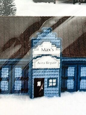 New Sealed Mary Maxim Village Max's Auto Repair  Plastic Canvas Kit #16663